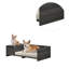 Lit pour animaux de compagnie moderne et confortable avec coussin et compartiment de rangement latéral Esme