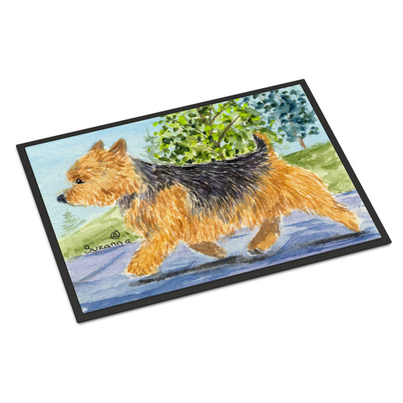 Tapis d'intérieur antidérapant Norwich Terrier, Rectangle 1 pi 6 po x 2 pi 3 po