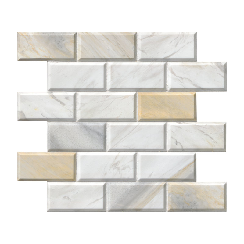 Selene Oro Subway 12 in. x 12 in. Honed Marble Mosaic Floor and Wall Tile