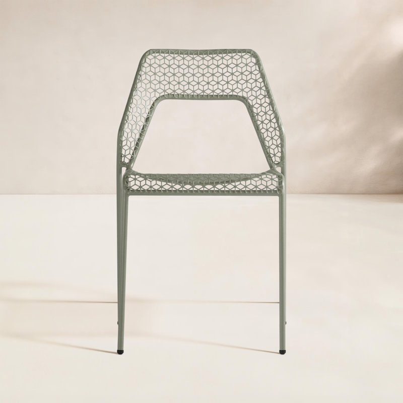 Hot Mesh Outdoor Dining Side Chair, Gray Green
