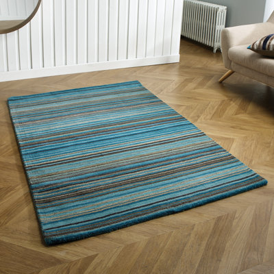 Abderdeen Striped Wool Hand Woven Area Rug
