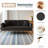 69.7-Inch-Long Sofa Bed Covered In Velvet Fabric, Featuring Nail Head Trim And Accompanied By A Matching Throw Pillow-977143663