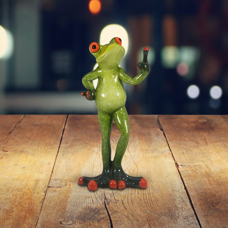 6.25"H Frog Naughty Gesture Figurine