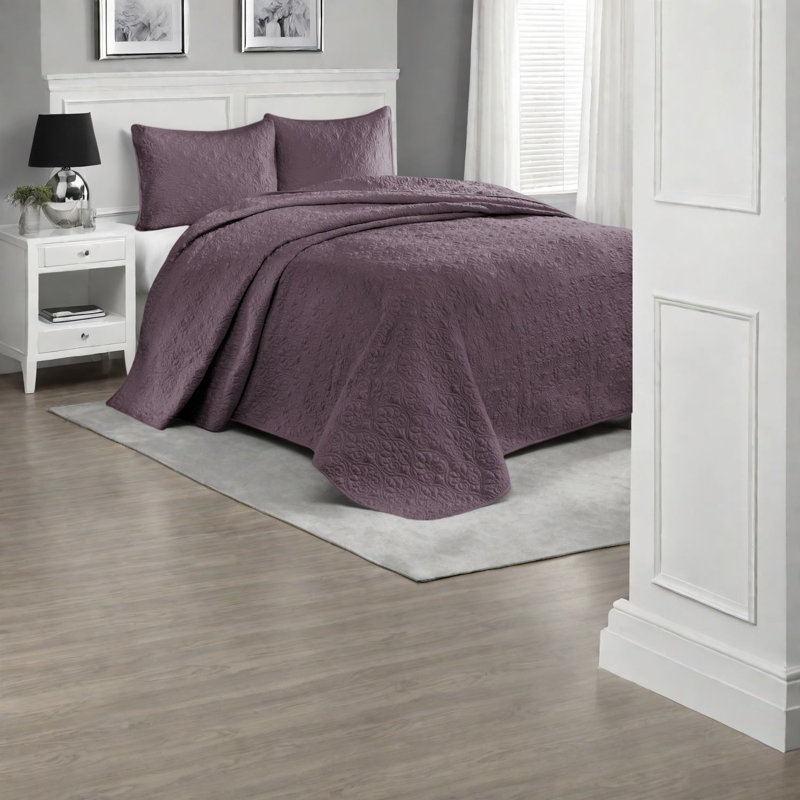 Charmants ensembles de literie réversibles en coton, mauve, style chalet pour la maison