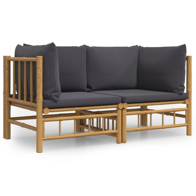 27.2'' Wide Patio Sofa with Cushions, Dark Gray