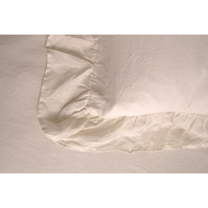 Charlie Linen Duvet Cover, Queen Duvet Cover, Cream