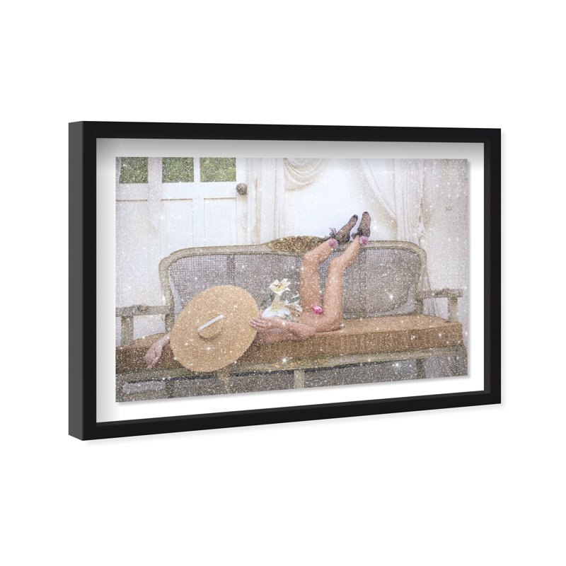 Garden Nap Canvas Fashion Print by Oliver Gal, 31.5"H x 46.5"W, Black Frame