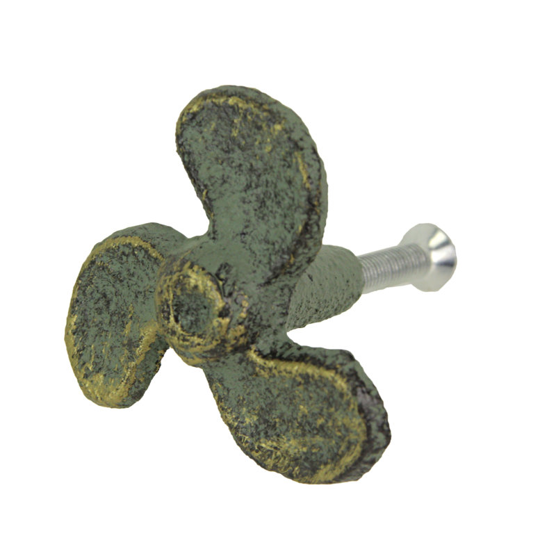 Boutons de porte et poignées de tiroir en fonte blanche antique de style nautique, ensemble de 6 — 4,4 cm de diamètre, 2,5 cm de profondeur