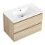 Meuble-lavabo moderne en chêne 30 po avec lavabo en céramique et 2 tiroirs à fermeture en douceur-408496771-408496782