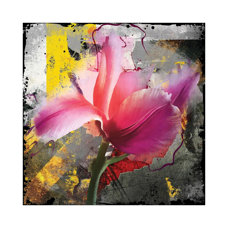 Tulipe rose - reproduction d'art sur toile tendue, 26" x 26", Gallery Wrapped Canvas, No Frame