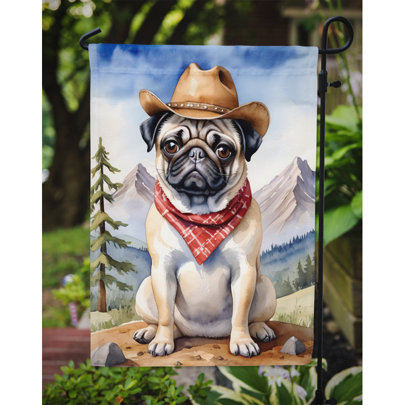 Drapeau Cowboy Welcome Garden, Carlin rouge