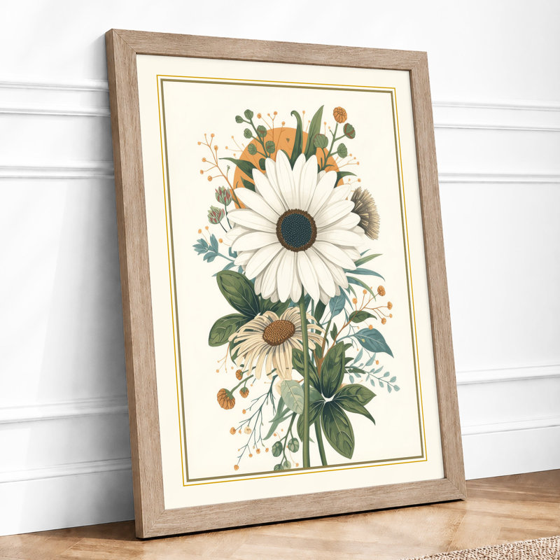 Study in Bloom Botanical - Framed Print, A3 - 42.0 x 29.7 cm, Oak