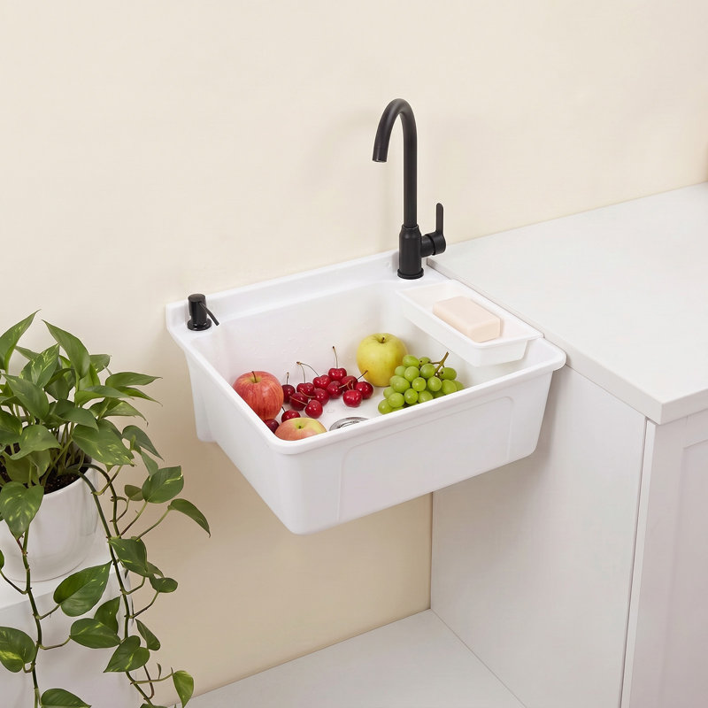 Wall-Mounted Laundry Sink, Natural