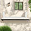 Balancelle de patio suspendue en bois avec coussin et coussins-737199711-737199653