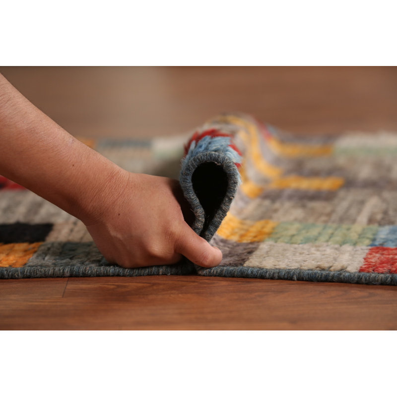 Checkered Wool Moroccan Oriental Runner Rug 3x10