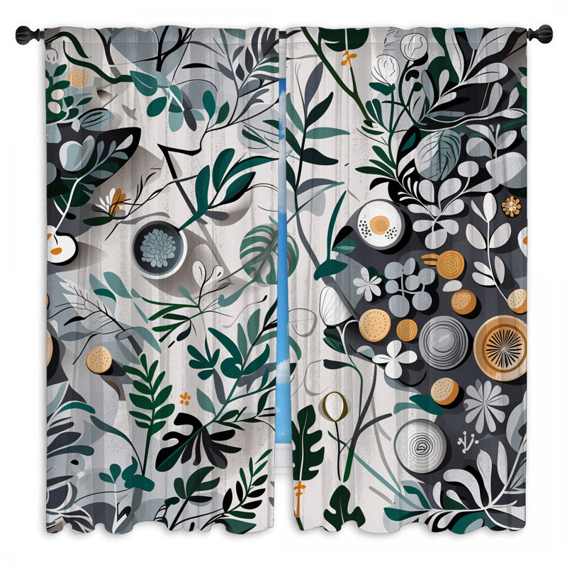 Rideaux obscurcissant à motif floral Botanical - 2 panneaux, 20 po x 50 po - 2 panneaux, Obscurcissement de chambre