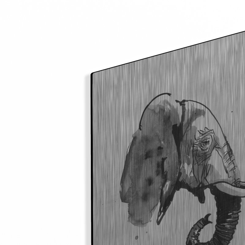 «Elephant Profile» par Pechane sur métal, H 24 po x l 16 po