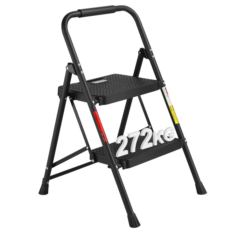 Artique 2 - Step Folding heavy duty Step Ladder, Black