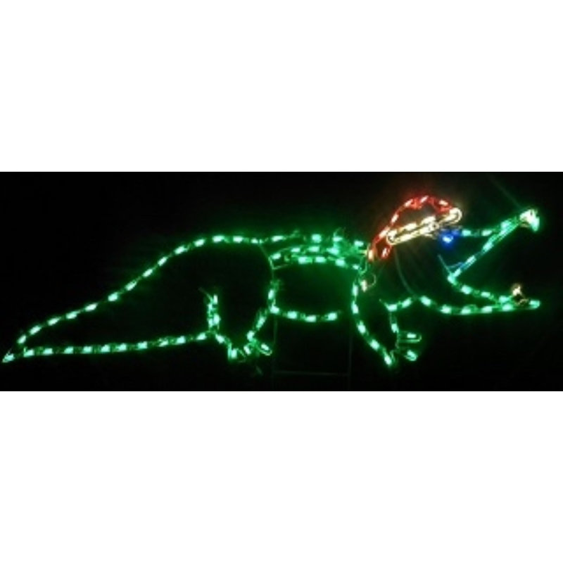 Grand présentoir lumineux Gator avec chapeau de père Noël