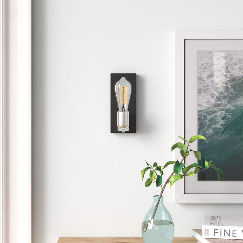 Lampe murale moderne en métal, finition noire, 3,5 x 3,9 x 8,3 pouces | Douille E27, 40 W maximum | Conception IP20 élégante et novatrice pour le salon, la chambre à coucher ou le bureau | Fabrication durable et look élégant
