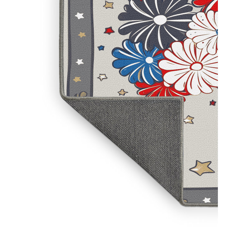 The Holiday Aisle® Indepence Day Firecraker Summer Holiday Rug, Rectangle 8' x 12'