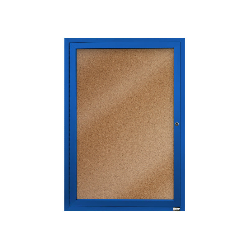 Tableau d'affichage mural fermé, H 36 po x l 24 po, Bleu royal