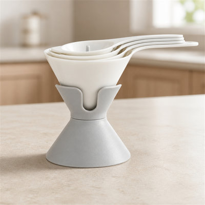 6-in-1 Kitchen Plastic Funnel Set with Egg White Separator & Storage Base, Multi-Size Food Funnels for Liquid, Powder, Oil, Jam & Grain Transfer, Stackable Filling Funnel Tool for Kitchen Bottling & Canning