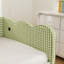 Lit de jour simple adorable en forme de vague en tissu de lin Vichy douillet ， avec port USB gigogne ， Aucun sommier nécessaire-921835025