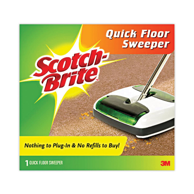 Scotch-Brite Quick Floor Sweeper with Rubber Bristles and Aluminum Handle