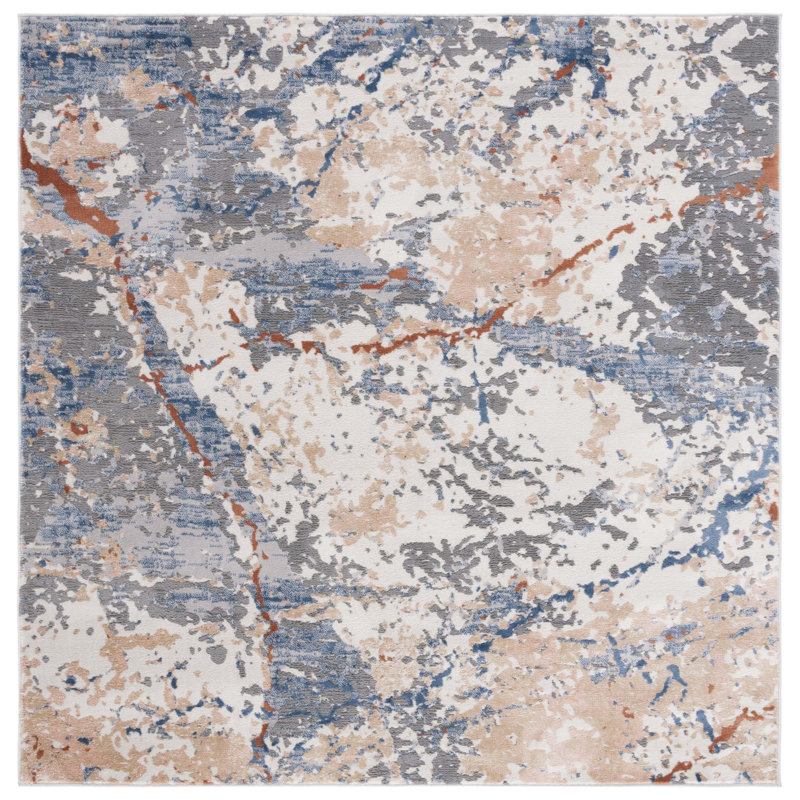 Cherylee Eternal Performance Abstract Rug, Square 6'7"