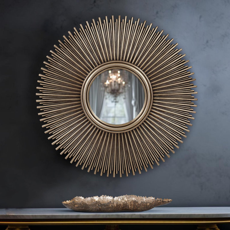 Miroir mural rond biseauté, Argent argent, 30,5 po x 30,5 po