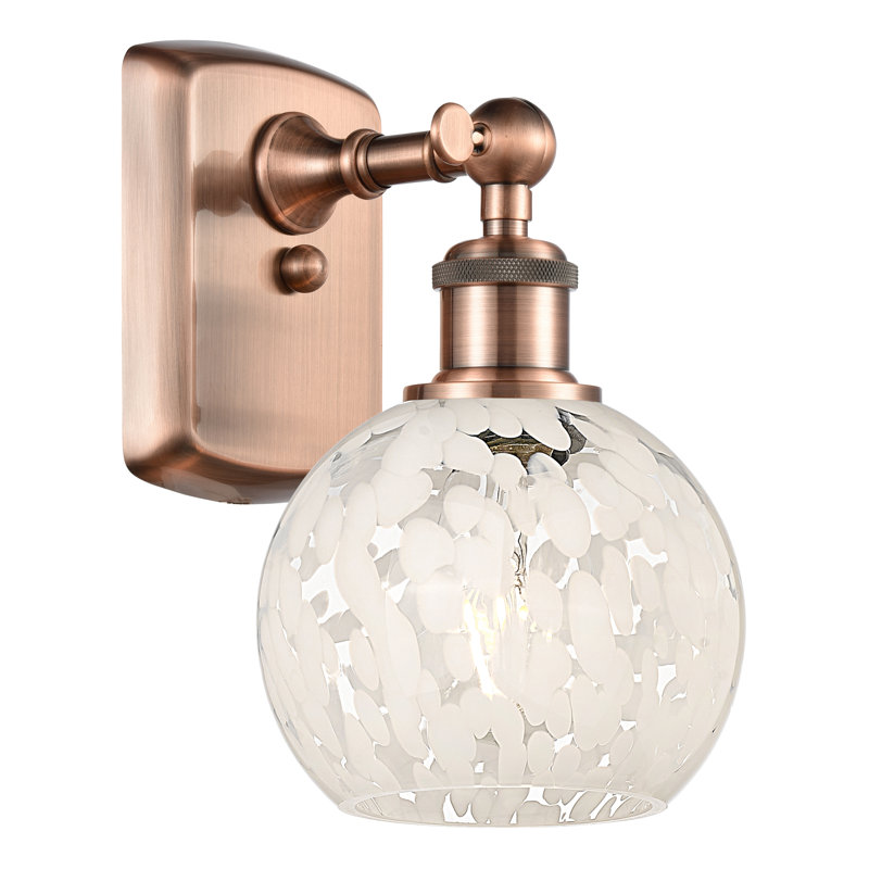 Berganzo Steel Armed Sconce, 9" H x 6" W x 7.13" D, Antique Copper
