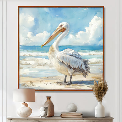 Audreyna Glide Of Serenity Pelican On The Beach I - héron, art mural