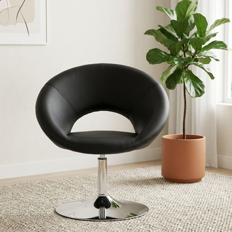 Fauteuil demi-tonneau Brode, Noir