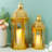 Set of 2 Outdoor Candle Lanterns 22"&17" H Decorative Vintage Metal -1796697091
