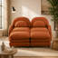 Canapé modulaire 2 places en tissu Teddy avec dossier incurvé, poufs amovibles, coussins à double couche et soutien lombaire ergonomique.-1312250159-1312250149