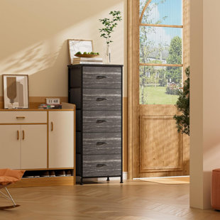 Commode pour chambre à coucher avec 5 tiroirs, grande tour de rangement pour garde-robe, commode en tissu
