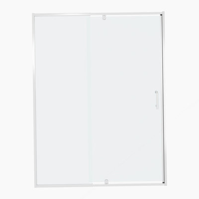 Porte de douche pivotante en verre l 54 po x H 71 po, porte de douche coulissante pivotante avec verre trempé clair de 1/4 po (6 mm), portes de douche à finition chromée, installation réversible
