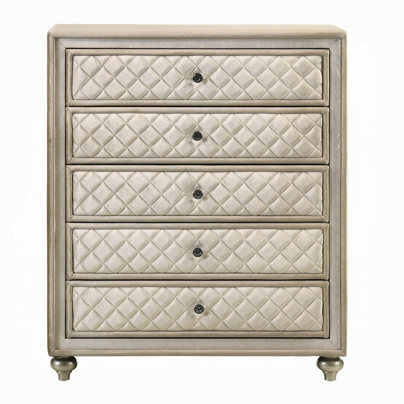 tall beige dresser FESTIVO 38 inch Wide 5-Drawer Tall Dresser -Beige