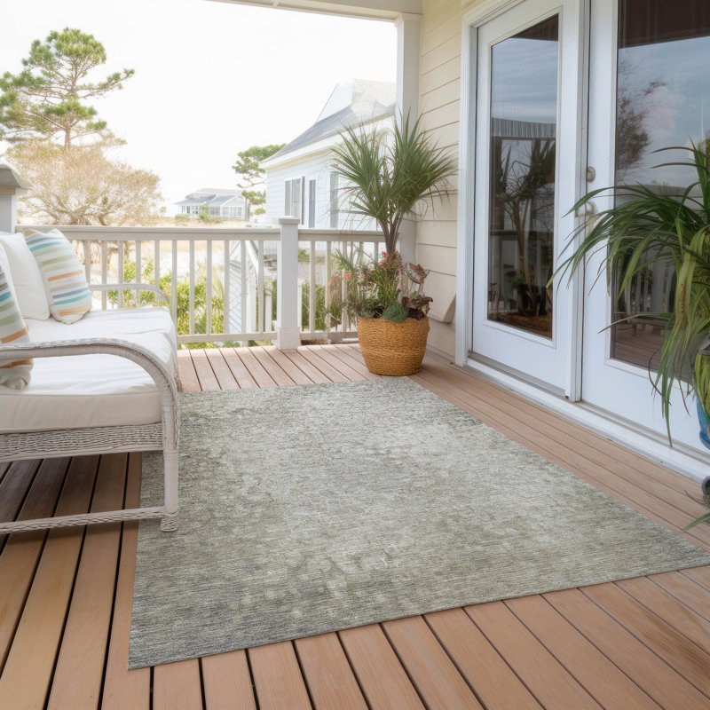 Caseville Washable Abstract Indoor / Outdoor Rug, Rectangle 2'6" x 3'10"