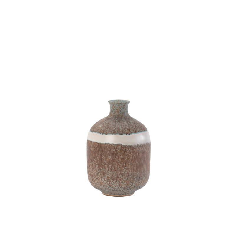 Tuscan Earth-Tone Ceramic Decorative Cylinder Vase