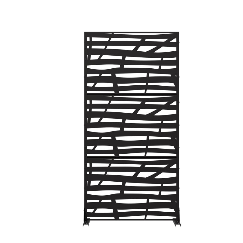 Freestanding Steel Privacy Screen Fence Panels Metal Trellis Outdoor Divider for Patio, Balcony, Backyard, Pool, Indoor Room