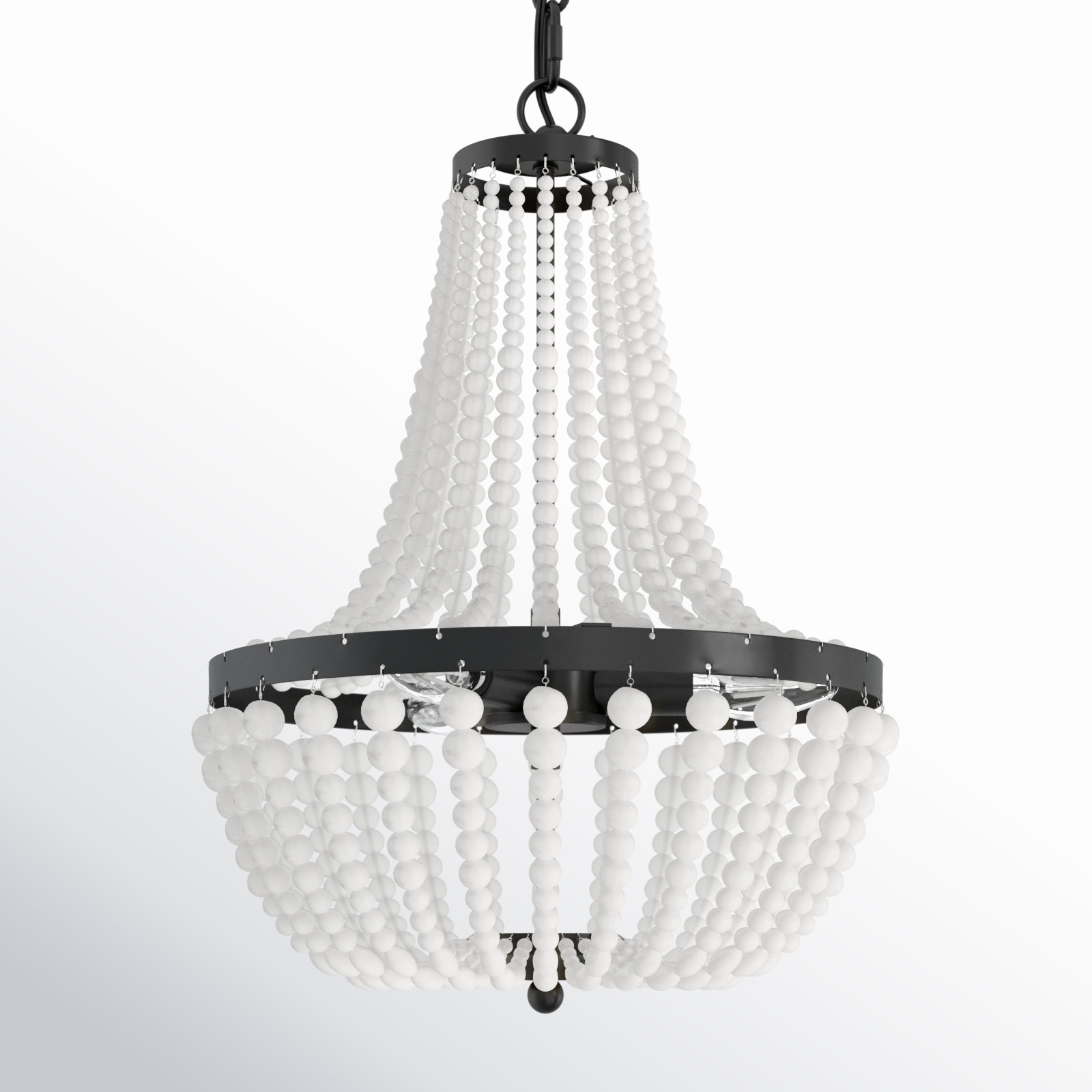 Conway Wrought Iron 3-Light Chandelier, Matte Black