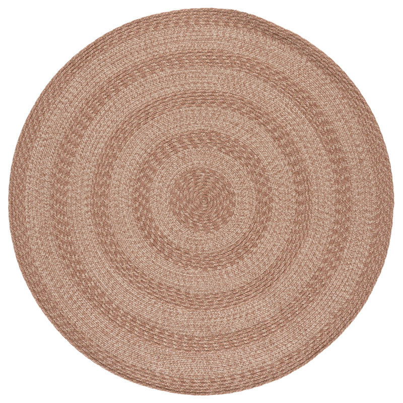 Braided 265 Hand Woven Performance Machine Washable No Pattern Rug, Round 5'