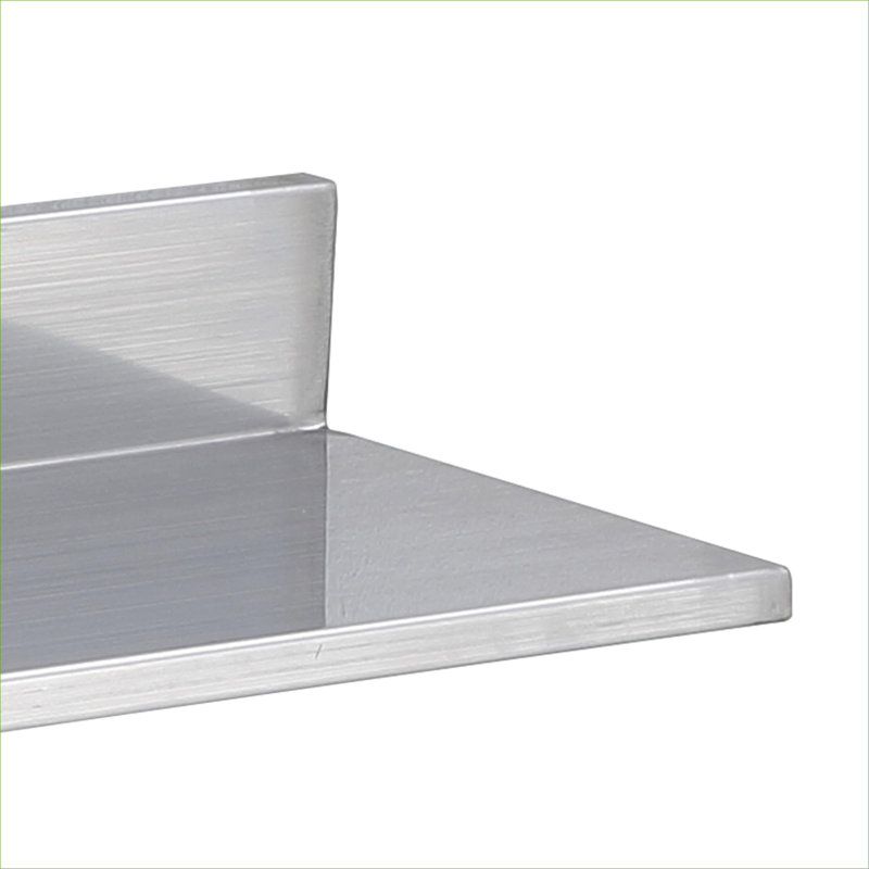 Tablette de coin murale flottante Classic Classic argentée, support de rangement robuste en acier inoxydable pour la cuisine, la maison et le bar, capacité de charge de 44 lb