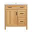 30" Wood Bathroom Vanity With Solid Wood Frame, 1 Soft Close Doors, 2 Soft Close Drawers, Adjustable Shelf, Modern Storage Cabinet