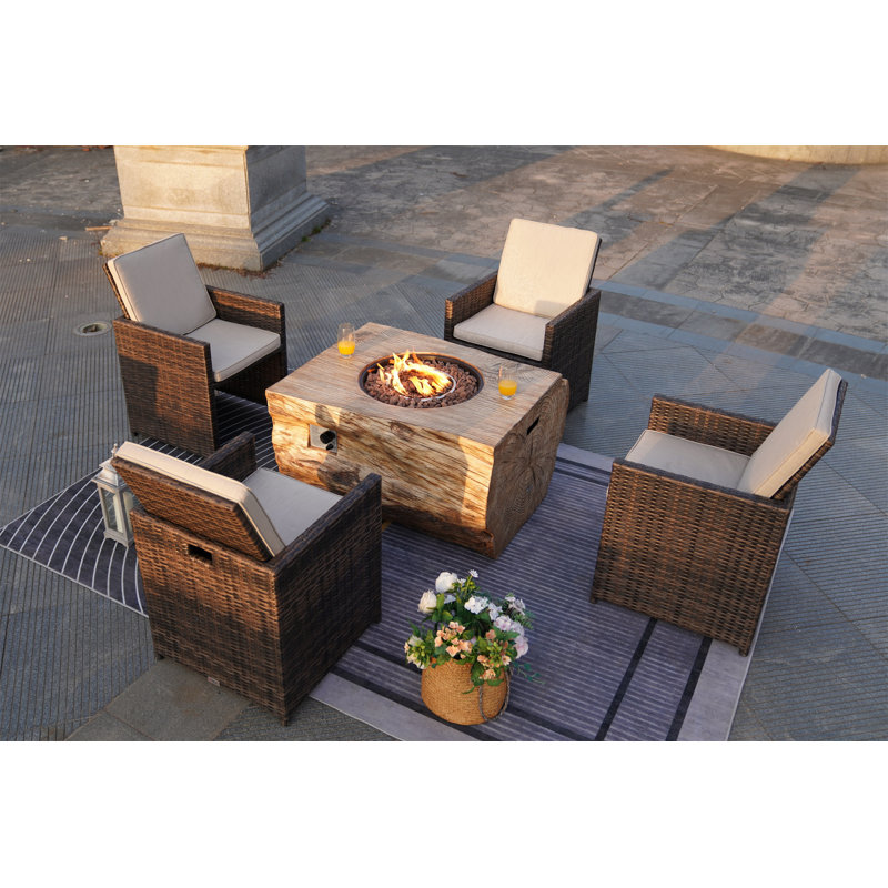 Ensemble de conversation pour 4 personnes avec coussins