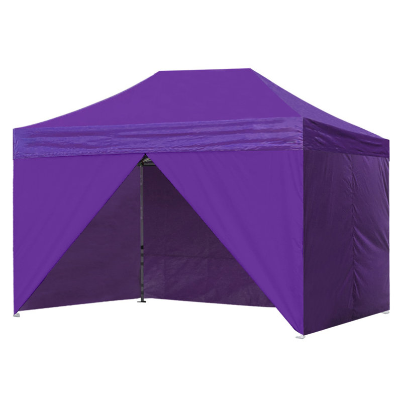 Amber-Lee 96'' W x 180'' D Steel Pop-Up Canopy, Purple, 8ft x 12ft