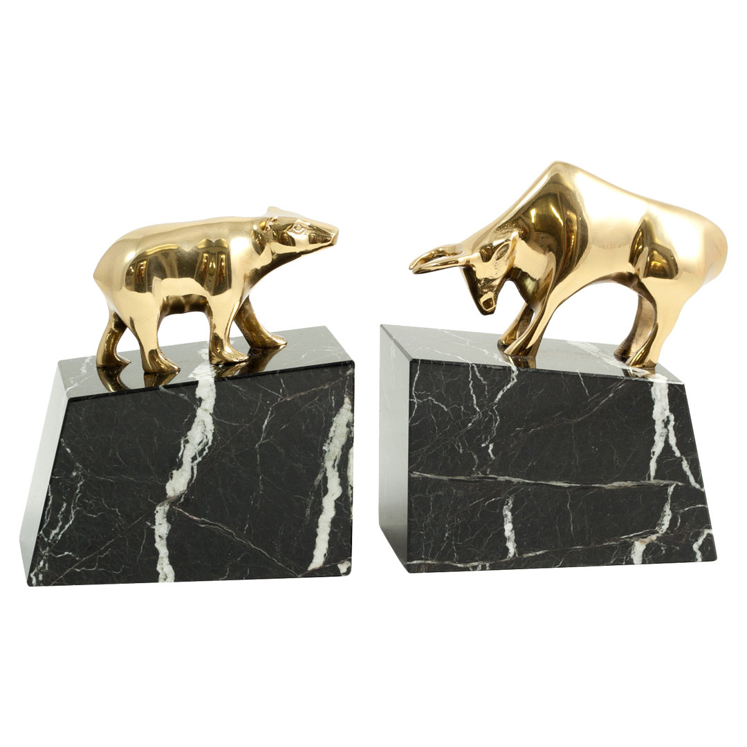 Modern & Contemporary Marble Non-Skid Bookends (Set of 2) Mercer41 