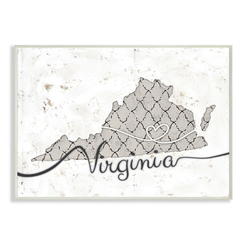 « virginie patterned gray state », impression sur toile, Bois, H 10 po x l 15 po x P 0,5 po